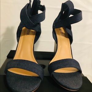 Just Fab denim wedges